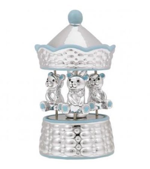 Carillon girevole in ceramica rivestita in argento e smalto con ORSETTI Giostra Carillon B 4171-01 A BAGUTTA